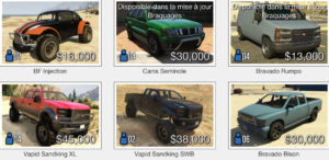GTA Online: acquisto di veicoli