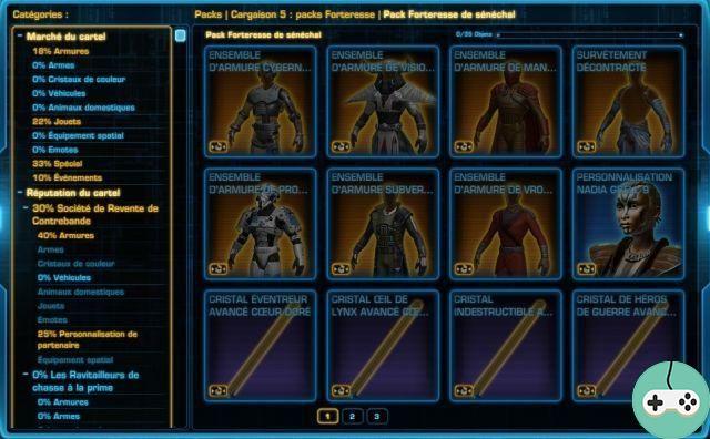 SWTOR - Mercato del cartello: pacchetti fortezza della casa siniscalco