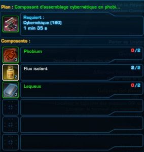 SWTOR - 4.0 - Habilidades de la tripulación: componentes de ensamblaje