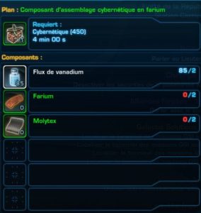 SWTOR - 4.0 - Habilidades de la tripulación: componentes de ensamblaje