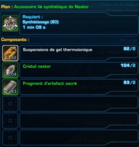 SWTOR - 4.0 - Habilidades da tripulação: Componentes de montagem