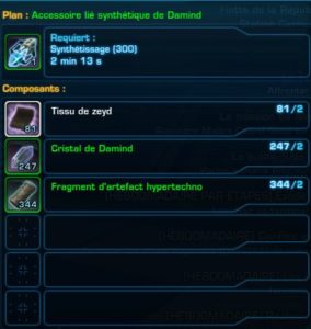 SWTOR - 4.0 - Habilidades de la tripulación: componentes de ensamblaje