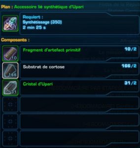 SWTOR - 4.0 - Habilidades da tripulação: Componentes de montagem