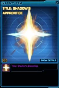 SWTOR - Cartel Market: Apprentice Shadow Pack