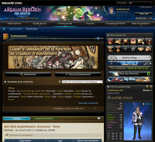 FFXIV - Lodestone: a new tool for creating events