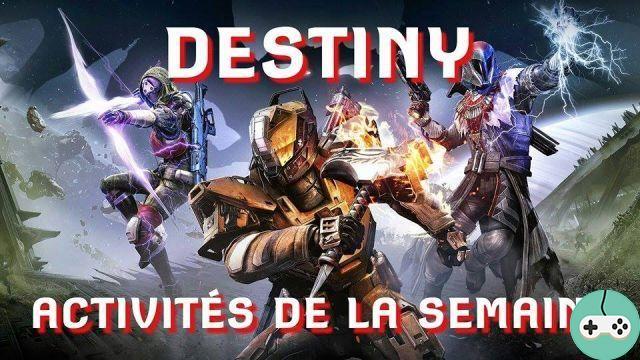 Destiny - Attività settimanali 10/05