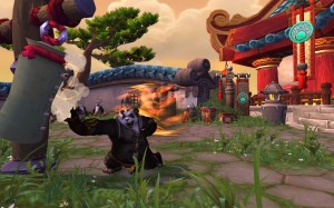 Mists of Pandaria - Monge Pandaren atacando o boneco