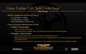 SWTOR - Live summary: update 5.10