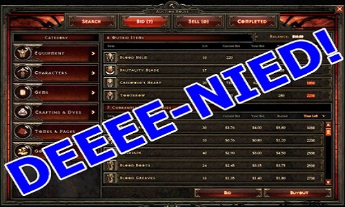 Diablo III: no auction house