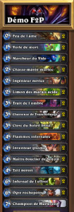 HearthStone: deck Démoniste f2p