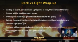 SWTOR - Résumé Livestream 20/10: Dark vs Light