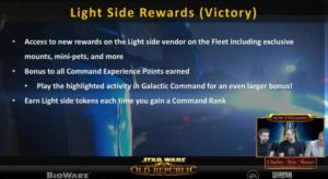 SWTOR - Résumé Livestream 20/10: Dark vs Light