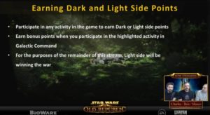 SWTOR - Résumé Livestream 20/10: Dark vs Light