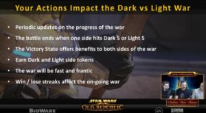 SWTOR - Résumé Livestream 20/10: Dark vs Light