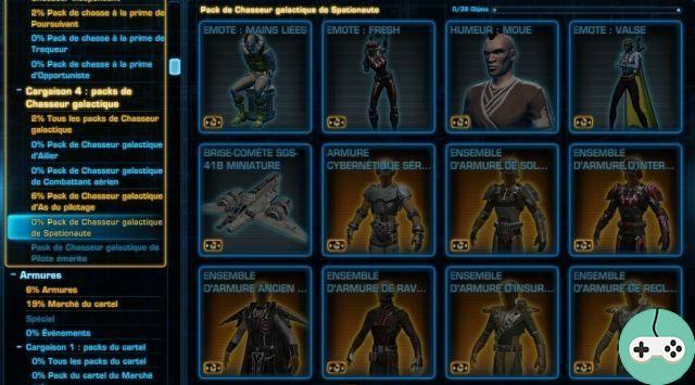 SWTOR - Cartel Market: Paquetes de cazadores galácticos de Spaceaut